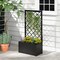 Black Metal Raised Garden Planter with Diamond Trellis 25 Inch Deep Plant Bed